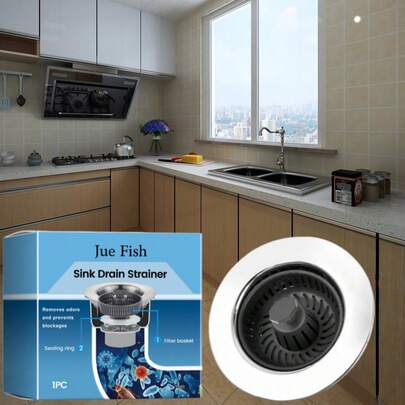Colador de fregadero de cocina, cesta de drenaje de gran capacidad, filtro de fregadero para lavar verduras, anti-obstrucción