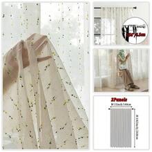 1/2 tấm rèm voan kẻ sọc phong cách Bohemian, chất liệu nhung jacquard màu xanh lá cây, kiểu may túi luồn thanh treo, mềm mại và nhẹ, chất liệu polyester, nhiều kích cỡ, phù hợp cho phòng ngủ, phòng tắm, phòng khách, nhà bếp, văn phòng, ký túc xá, tạo nên không gian trang trí nhà cửa tươi mới và dễ thương. - Nhiều màu - Xem 18