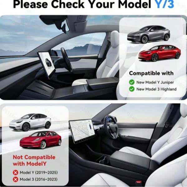 2024-2025 Juniper Accessory Upgrade Kit (5pcs), Center Console Storage Tray, Compatible With Model 3 Highland Accessories (Hidden Storage Box)