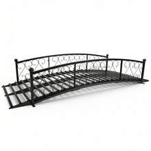 6 FT Metal Garden Bridge - Decorative Footbridge With Siderails, 660 LBS Weight Capacity, Outdoor Foot Bridge For Backyard, Creek, Stream, Pond (Black) - 6 FT - View 8