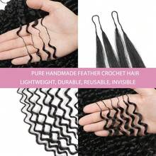 Human Crochet Hair For Women 22 22 22 Inch 150g Pre Separated Deep Wave Feather Crochet Human Hair Pre Looped Miracle Knots Crochet Hair Invisible Human Hair Crochet Bundles Natural Black - Natural Black - View 5