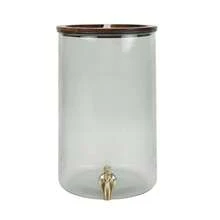 2-Gallon Green Countertop Beverage Dispenser With Acacia Wood Lid - default - View 4
