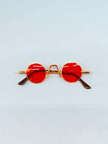 1副新款复古小圆框女士偏光时尚眼镜，时尚小框修饰脸型，街头风 - 彩色 - 查看 10