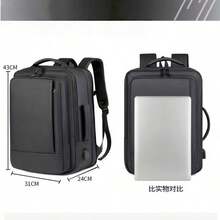 Expandable Men's Backpack, Fashion Business Laptop Backpack, Commuter Backpack With Expandable Design, High-End Overseas Backpack For Men, Student Bookbag - Multicolor - View 3