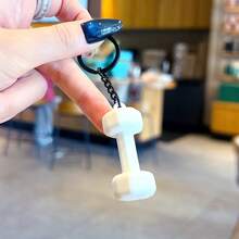 Fitness Barbell Keychain Pendant Couple Car Bag Keychain Sports Small Pendant - Epoxy Resin Dumbbell Pendant - White (without Packaging) - View 13