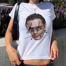 Mau P Baby Tee, Rave Crop Top, EDM Tee - 白色 - 查看 1