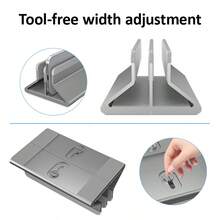 Universal Vertical Aluminum Alloy Space-Saving Desk Brackets Adjustable Notebook Laptop Stand For Macbook - View 3