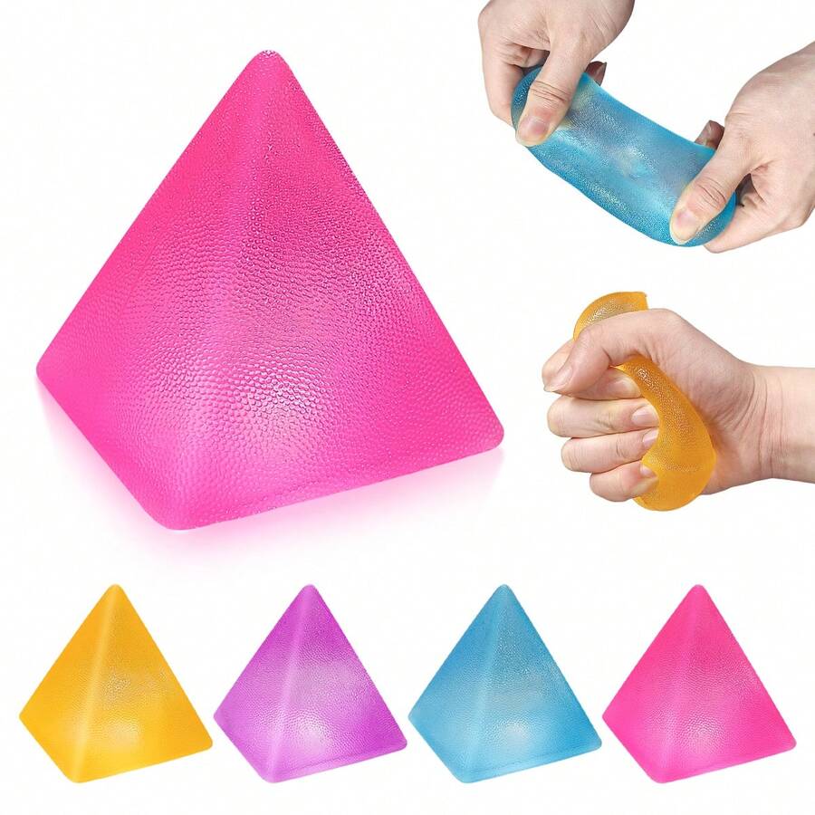 1/3 piezas Juguete sensorial triangular suave, juguete de fidget relleno de gelatina único, juguete para apretar, juguete antiestrés, juguete para los dedos, regalo de cumpleaños, relleno de bolsa de regalo, juguete antiestrés para adultos - Multicolor - Ver 1