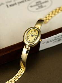女士石英表时尚复古，精致优雅，适合日常佩戴，也可作为生日/毕业礼物。 - 金色 - 查看 2