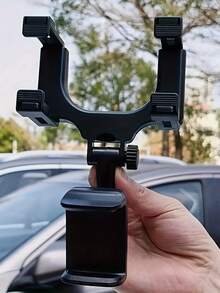 1pc Rearview Mirror Car Phone Holder, Automotive Dash Cam Clip, Car Phone Mount, Navigation Bracket - A - View 2