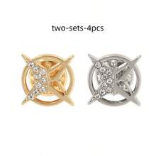 2pcs Versatile Star Safety Pins Set (Silver & Gold) - Glittering Rhinestone Decorations For Denim Jackets, Scarves, Hats, Cute & Secure Fastener By JADE Gifts For Mother, Father, Graduation, And Teacher - Multicolor - View 9