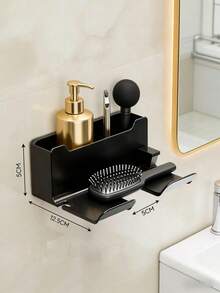 壁挂式吹风机支架，无需钻孔吹风机收纳架，浴室吹风机支架 - 彩色 - 查看 5