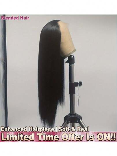 5*5 13*4 Put On And Go 34 Inch 200% Density Straight Lace Front Wigs With Realistic Hairline - Pre Bleached Pre Pulling Pre Ironing Lace Frontal Wigs For All People Daily Use - Pre-Plucked HD Transparent Real Hair Lace Front Wigs - Bleached Knots Human Blended Hair Wigs Frontal Glueless Wigs With Baby Hair - Pre Cutting No Glue No Skills Middle Part Wigs - Natural Hairline Easy-To-Wear For Women