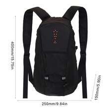15L Backpack With 30 LED Reflective Lights, Suitable For Bicycle And Skateboard, With Remote Control, USB Rechargeable, In-Stock In France - Black - View 6