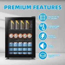 WANAI 20 Can Beverage Refrigerator Cooler - Compact Fridge With Glass Door For Beverages, Wine Refrigeration Cabinet, Tabletop Beverage Cooler With Adjustable Shelf For Home/Office/Dorm - US B Type Plug(110-127V) - View 2