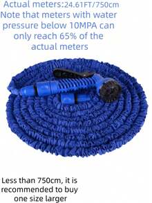 25/50/75/100英尺可调节水管，带绿色喷嘴 - 耐用聚乙烯材质，多功能花园水管，带喷枪，适合全年户外和庭院使用，美标接头，可伸缩水管，用于浇水和清洁，可调节喷水模式 - 藍色 - 查看 14
