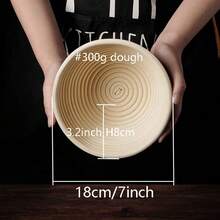 1pc Round Rattan Bread Proofing Basket With Liner, Sourdough Dough Baking Basket, Multifunctional Kitchen Tool, Handmade Bread Shaping Basket, Natural Rattan Material, Perfect For Sourdough And Yeast Baking - Essential Artisan Baking Tool For Home And Professional, Yeast Dough Baking, Homemade Bread Making, Bread Proofing Basket, Baking Essentials, Handmade Bread Tool, Suitable For All 12 Months - White - View 11