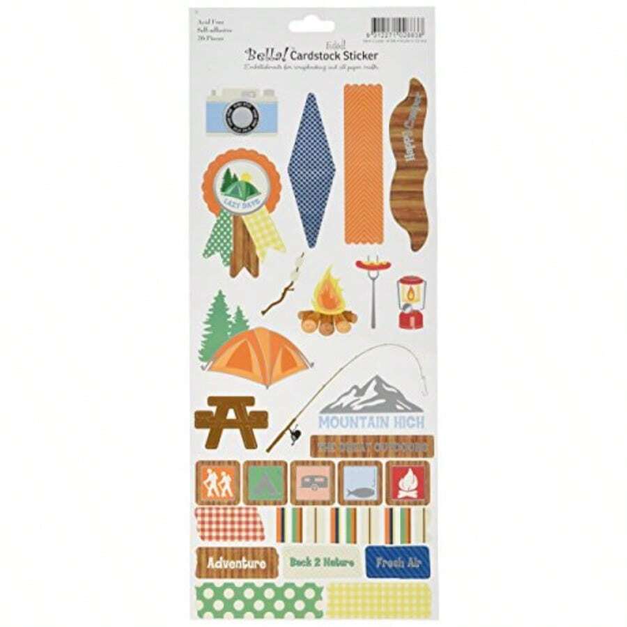 Ruby Rock-It Bella Camping Foil Cardstock Stickers 4.5 by 12-Inch - como en la foto - Ver 1