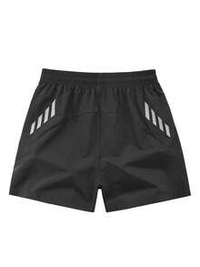Quần short thể thao nam, nhiều màu sắc để lựa chọn, quần short thể thao chạy bộ nam, quần short mùa hè ngoài trời nhanh khô thoáng khí màu đen - màu đen - Xem 3
