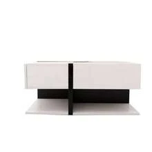 High-Gloss Coffee Table With 4 Drawers, Linear Design And Unique Color Combination, Storage Space Underneath. 78 X 78 X 36 Cm. - White 2 - View 10