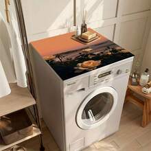 1pc Multi-Functional Washing Machine Pad - Scratch-Resistant, Moisture-Absorbing, Durable Washing Machine And Refrigerator Protector Pad, Suitable For Laundry Room, Kitchen Countertop, Dishwasher-, Easy-Clean Surface, Fits Washing Machines, Modern Home Decor Design, Prevents Scratches And Spills - Highland Cattle and Sunset - View 5