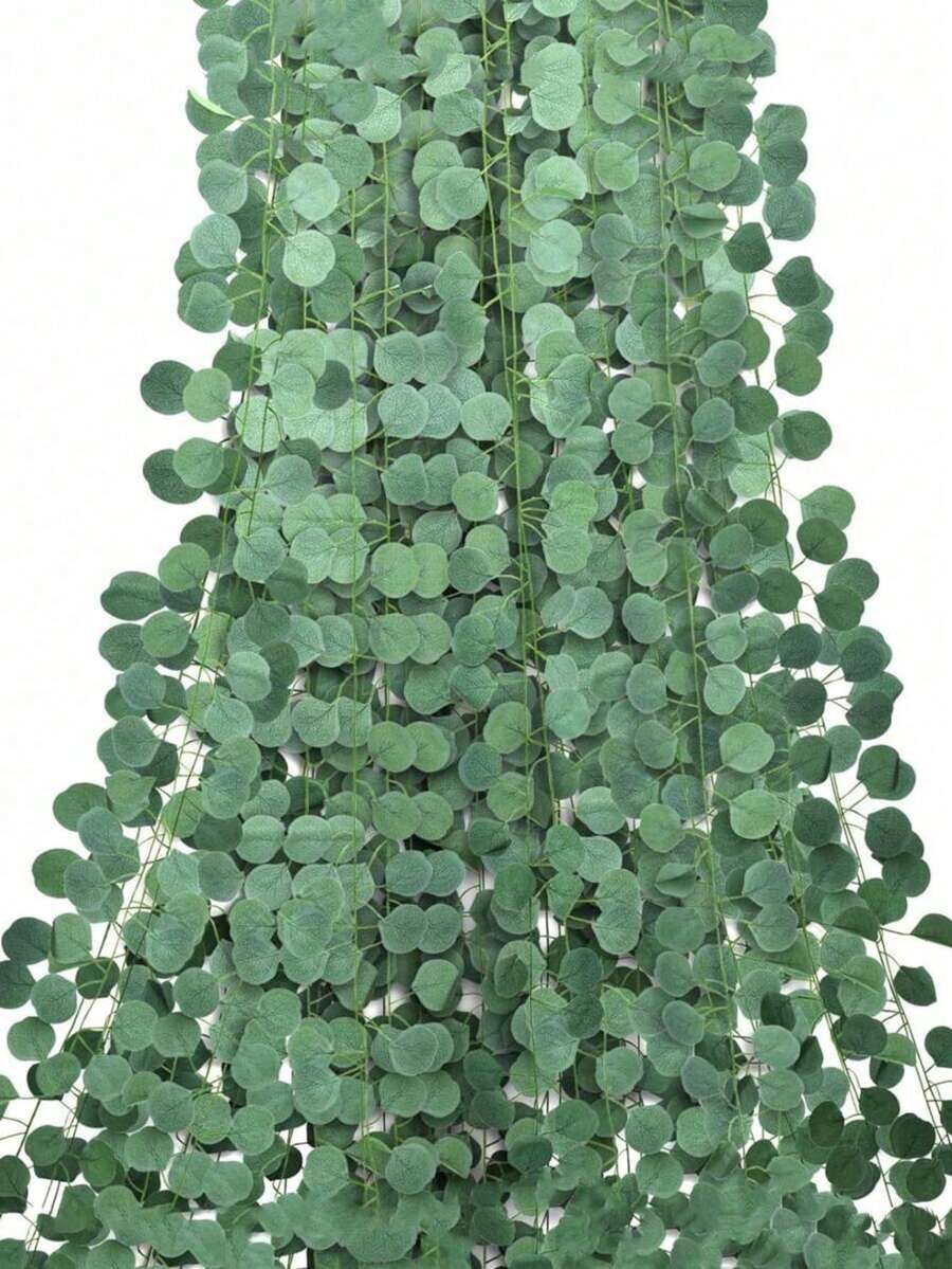 24pcs Artificial Eucalyptus Wreath, Fake Eucalyptus Leaves Table Runner, Wedding Party Tabletop Fireplace Bedroom Wall Decor, Spring Summer Home Decor Gift, Artificial Plants