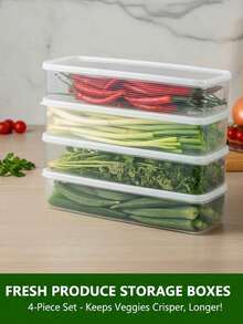 Bộ 4 hộp đựng thực phẩm kín hơi có nắp bật, hộp đựng đồ nhà bếp trong suốt có thể xếp chồng lên nhau, dùng để đựng ngũ cốc, bột mì, đồ ăn nhẹ và mì ống, hộp đựng thực phẩm kín khí chỉ với một cú nhấp chuột. - Trong sáng - Xem 13