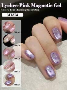 Mtssii 5支装 7毫升 闪光荔枝粉月光猫眼凝胶指甲油套装 芋紫色高光闪粉 UV LED 半永久磁性猫眼凝胶指甲油 可卸 UV LED 指甲油 美甲 DIY 春夏美甲用品 情人节 - 彩色 - 查看 6