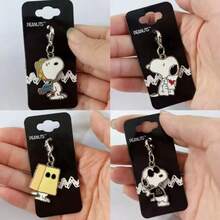 SNOOPY 1套/1个 高品质史努比迷你钥匙扣 可爱卡通金属吊坠 柔软可爱史努比卡通吊坠 迷你金属拉链头钥匙扣 柔软可爱风格 完美的生日礼物，送给家人、朋友、情侣，小惊喜，开学礼物首选 - 彩色 - 查看 6