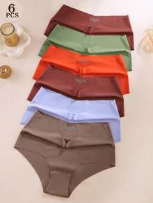 Aofeiqike 6 quần lót nữ cạp cao cỡ lớn, quần lót lụa băng thoáng khí liền mạch gợi cảm, đồ lót mềm mại thoải mái - Nhiều màu - Xem 18