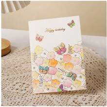 3张/6张/9张烫金生日贺卡，带信封，可折叠创意生日贺卡 - 隨機 - 查看 3