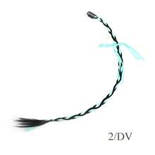 1件装人造假发马尾辫，带丝带蝴蝶结夹，合成编织双马尾发型，甜美朋克风 - 彩色 - 查看 12