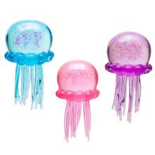 High-Quality Transparent Multi-Color Glitter Jellyfish Ornament, Cute Ocean-Themed Desktop Decoration, Soft Handheld Stress-Relief - 粉紅色 - 查看 1
