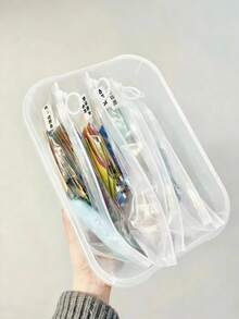1/5/10/20/50个装透明磨砂拉链袋，适用于内衣、化妆品、文具、旅行收纳，可用作旅行整理包、化妆包、旅行收纳袋、大容量化妆品收纳盒、化妆箱，可存放口红、化妆刷、护肤品、手机、硬币、小物件，也适用于居家、送礼、度假和节日（万圣节、圣诞节），多功能，波西米亚风格 - 彩色 - 查看 7