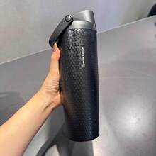 Owa Laa 30oz  Stainless Steel Insulated Water Bottle With Leak-Proof Lid And Portable Handle - Solid Color Classic Pattern, Long-Lasting Hot/Cold Insulation, Ideal For Car, Office, Travel, And As A Gift. - màu đen - Xem 4