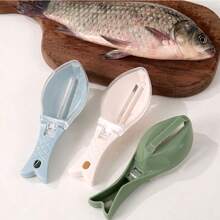 Manual Fish Scaler With Cover, Plastic Fish Skin Scraper With Non-Slip Handle, Creative Fish-Shaped Scraper, Washable, Splash-Proof - Multicolor - View 9