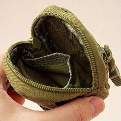 1 chiếc ví đựng tiền xu chống nước di động ngoài trời, túi bảo vệ tai nghe, túi nhỏ tròn treo EDC, túi đựng chìa khóa.