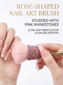 1 cọ trang điểm cao cấp hình hoa hồng, trang trí pha lê, cọ nền và má hồng, cọ móng tay hình hoa hồng lớn, cọ nền viền kim cương, cọ che khuyết điểm, cọ má hồng, cọ tạo khối, cọ má hồng, cọ phấn bronzer, cọ phấn phủ, cọ nền, cọ má hồng, quà tặng - Vàng - Xem 4