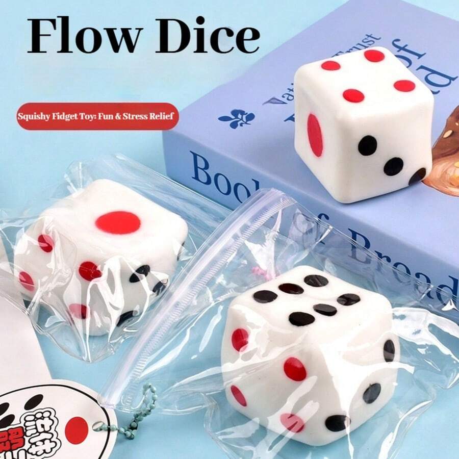 创意流体骰子挤压玩具，可塑性减压慢回弹模拟甜点发泄玩具，特别柔软可爱，毛茸茸的 - 彩色 - 查看 1