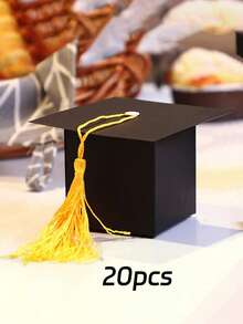 50/15个/1个毕业帽糖果盒，2026毕业派对用品，毕业礼物糖果盒，适合毕业派对礼物，黑色学士帽毕业礼物盒，2026博士帽礼品包装盒，黑色毕业典礼装饰，带流苏的巧克力饼干盒，毕业派对用品 - 查看 14
