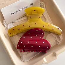 2 chiếc kẹp tóc nữ chấm bi kiểu Pháp thanh lịch, thích hợp sử dụng hàng ngày, ở nhà, trường học, bãi biển, văn phòng, tiệc tùng, kỳ nghỉ, sinh nhật, tựu trường, năm mới, Ngày lễ tình nhân, Ngày của Mẹ, Giáng sinh, đám cưới, lễ hội âm nhạc, lễ tốt nghiệp, mùa xuân/hè. - Nhiều màu - Xem 2