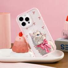 Cat 1pc Anti-Yellowing Cover | Minimalist Girly Aesthetic | Phone Case Compatible With IPhone17/17Air/17PRO/17PROMAX/16/7/8/11/12/13/14/15/X/XR/Xs/Plus/Pro/Pro Max/SE2 - Multicolor - View 9