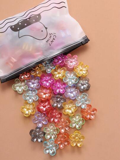 20pcs Colorful Jelly Hair Clips, Mini Cute Princess Hair Claws For Bangs,Summer,Holiday,Travel