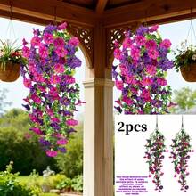 2pcs Artificial Flowers, Mixed Color Morning Glory, Suitable For Indoor/Outdoor Home Decor, Wedding Decoration, Party, Garden, DIY, Yard, Office, Hotel, Housewarming Gift, New Year, Valentine's Day And New Year Decoration, Ideal Choice - Multicolor - View 5