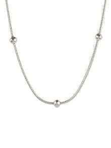 1件装不锈钢蛇形链项链，男女通用，简约间距圆珠锁骨项链，防水饰品 - 項鍊 - 查看 6