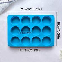 12-Cavity Round Silicone Mold, Suitable For Making Chocolate, Cookies, Candies, Mini Cakes And Muffins - Multicolor - View 8