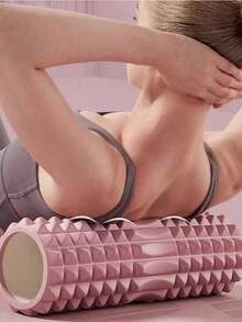 瑜伽普拉提按摩滚筒泡沫轴深层组织肌肉放松按摩滚筒，适用于腿部和背部拉伸运动，女性居家健身工具 - 彩色 - 查看 1