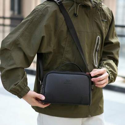 Men's Fashion Diagonal Shoulder Bag, Multi-Functional Handbag, Casual Business Messenger Bag, Durable One Shoulder Bag For Daily Use