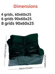 1个8/6/4格组合种植袋，方便的植物栽培分隔袋 - 墨綠色 - 查看 9