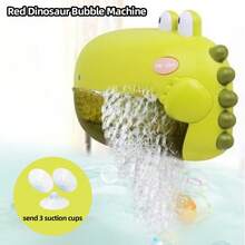 Baby Bath Bubble Machine Set, Fun With Music, Green Dinosaur-Shaped Electric Bubble Machine Bathtub Toy, A Great Way To Relieve Infants' Bath Fear, Rich Bubbles To Stimulate Sensory Exploration, The Perfect Bath Companion, Parent-Child Bath Interactive Toy, Children's Day, Birthday, Christmas Gift. - Green - View 2